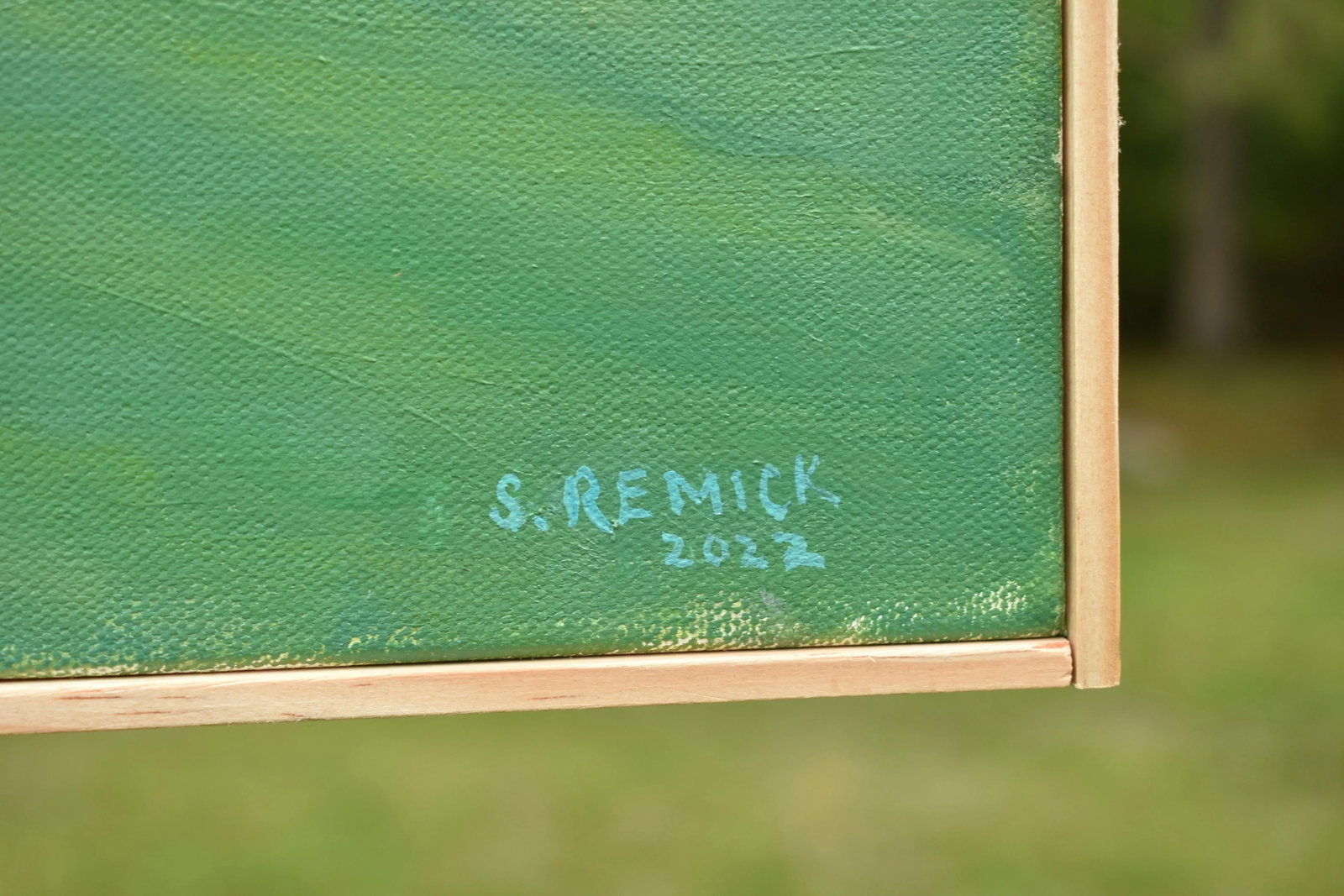 Contemporary Acrylic Plein Air Painting, Backyard in Summer, by Stephen Remick, Framed - 6