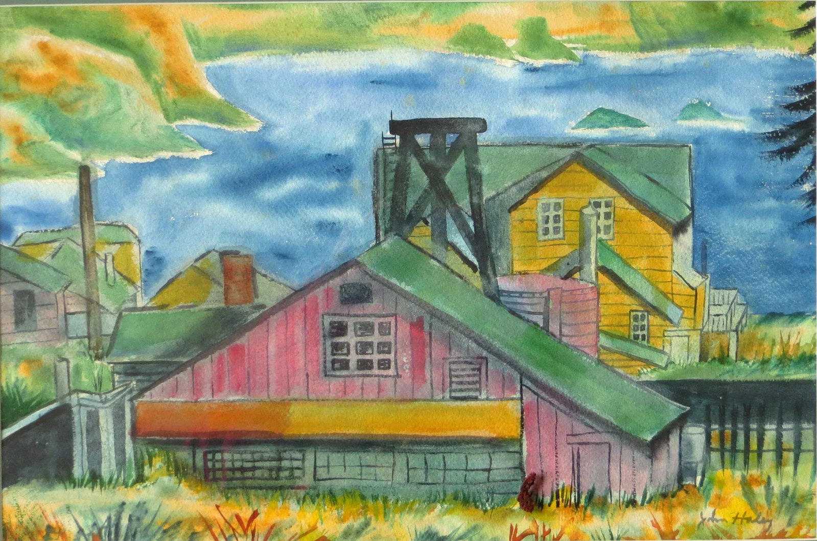Early Modern California Watercolor Painting, Attributed to John Haley - 2