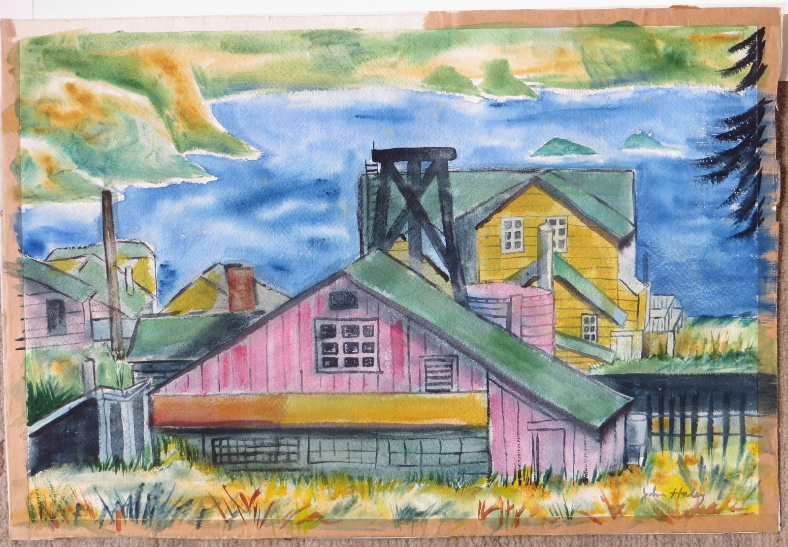 Early Modern California Watercolor Painting, Attributed to John Haley - 9