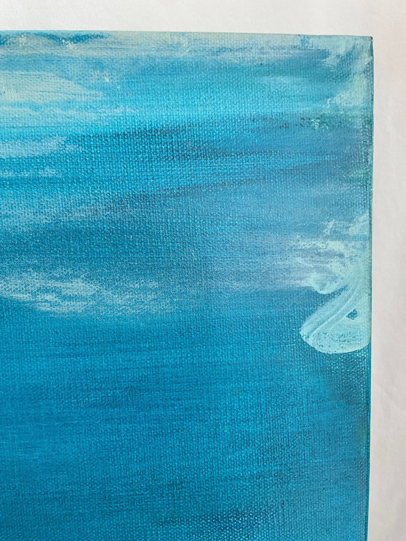 Coastal Contemporary Dreamscape - Large Abstract Seascape Painting in Cerulean Blue & Aqua Tones for - 7