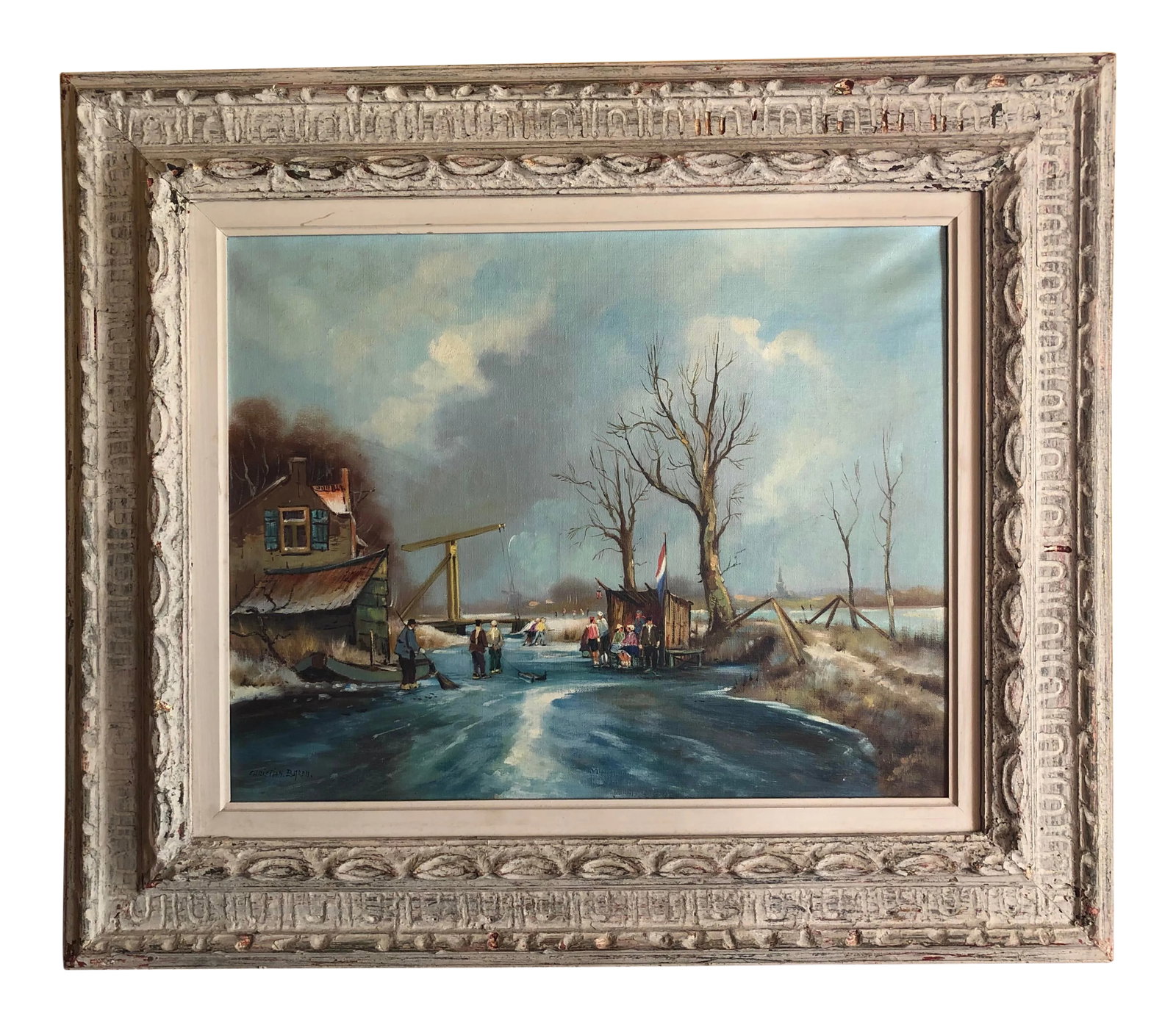Impressionist Painting by Dutch Artist Christian Baron (Harrij Van Dongen): This is a beautiful original oil painting in the Impressionist style signed Christian Baron (which was a pseudonym used by Dutch artist Harrij Van Dongen). The painting is in excellent condition with