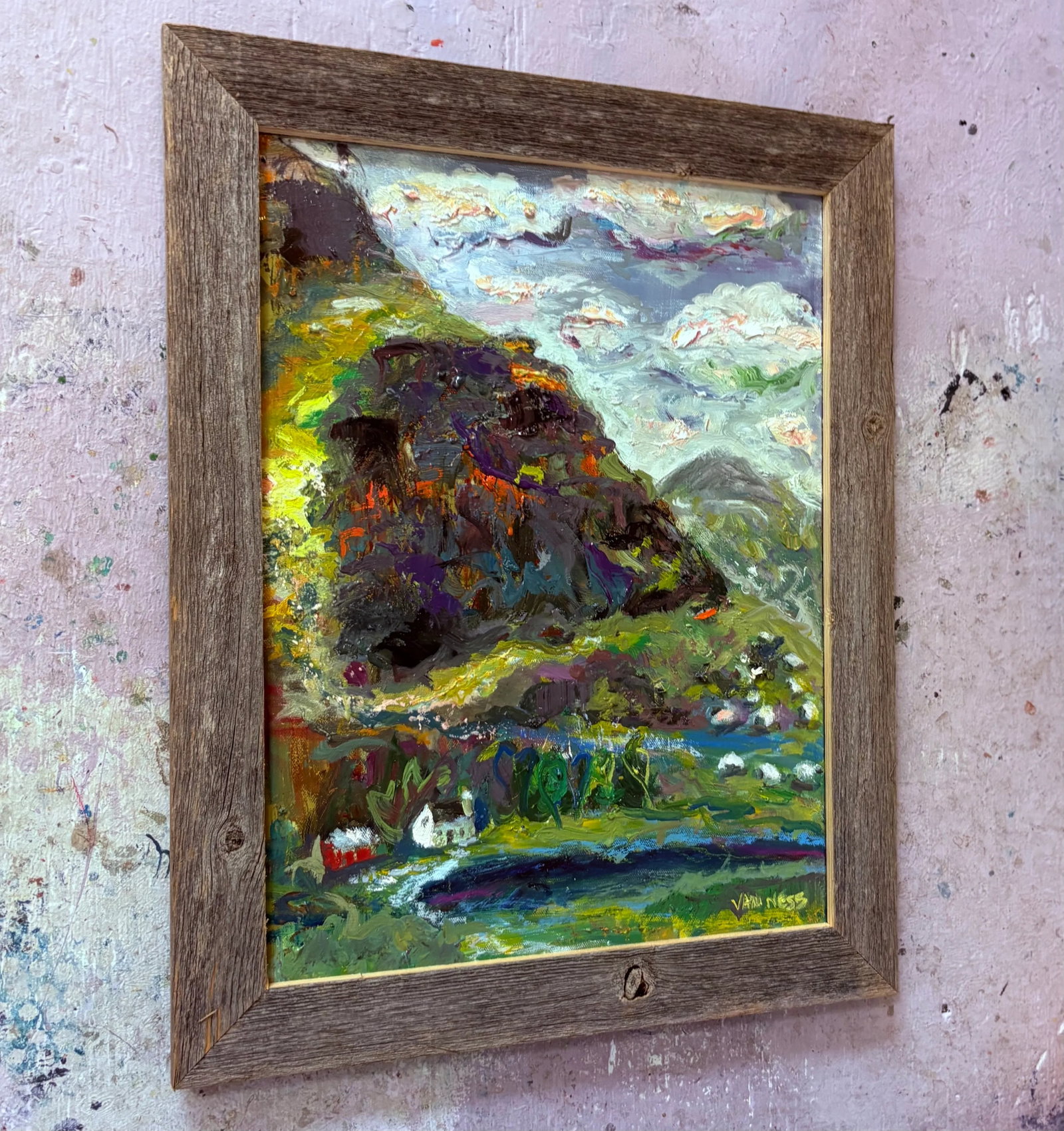 Outlander Scottish Home on the Hill, Original Oil Painting, by Van Ness - 3