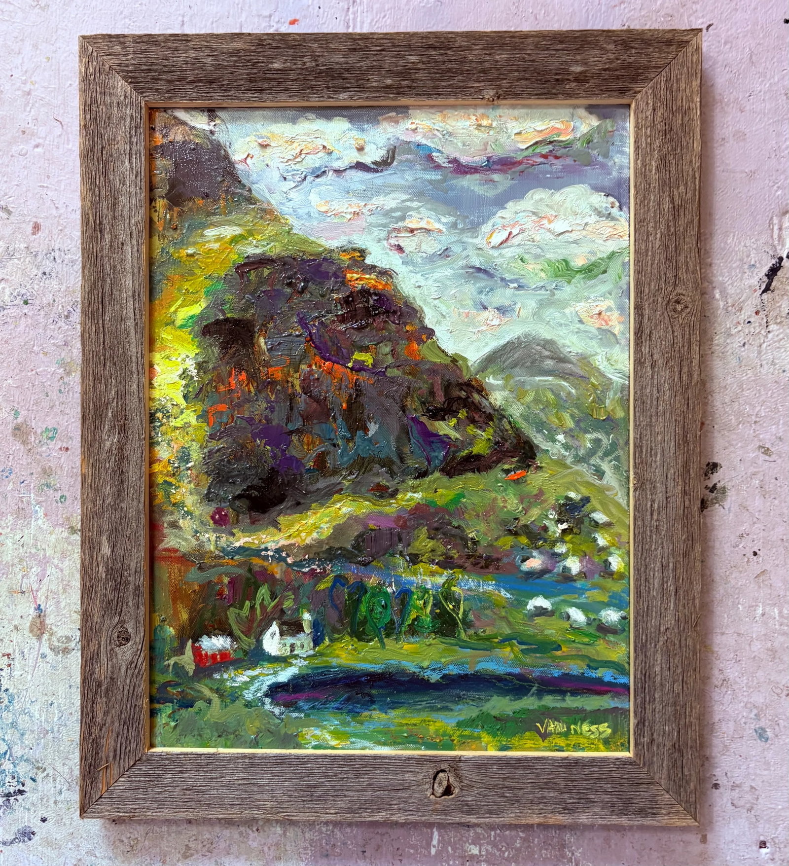 Outlander Scottish Home on the Hill, Original Oil Painting, by Van Ness - 9