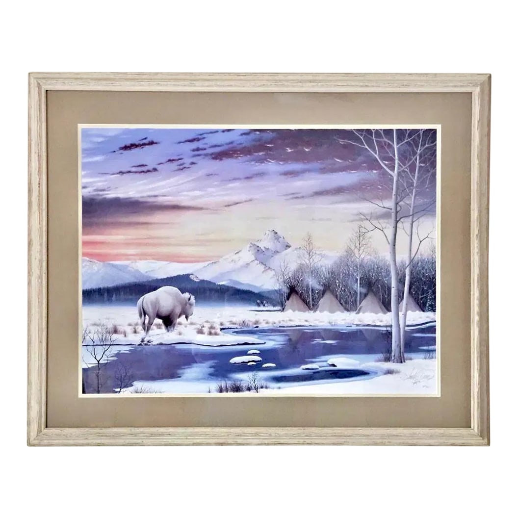 The Mystery" by Donald Vann Limited Edition Lithograph #209/950 Triple Signed & Numbered, Framed: Experience the evocative beauty of Native American storytelling through art with "The Mystery" by renowned Cherokee artist Donald Vann. This stunning limited edition lithograph (#209/950) captures