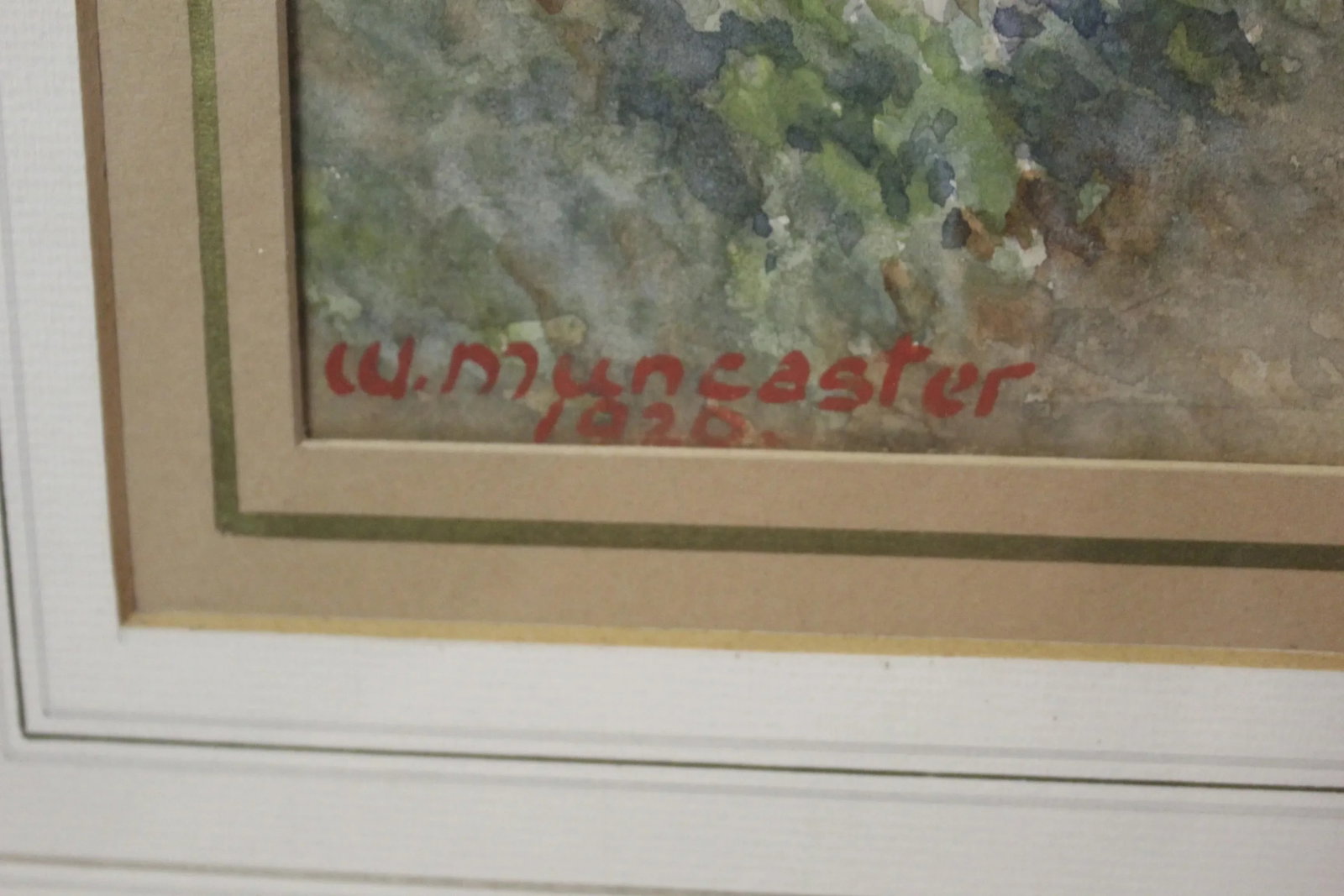 Antique W. Muncaster English Country Scene Watercolor, Framed and Signed - 2