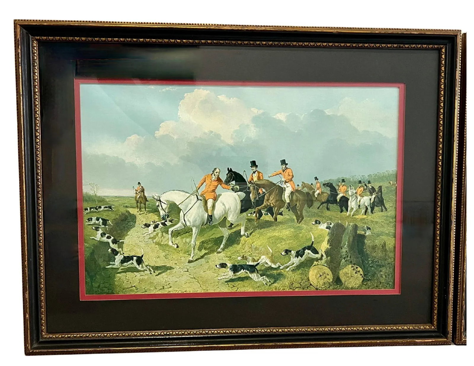 1960s Framed Vintage English Hunting Scene Signed by Jf Herring, Set of 2 - 3