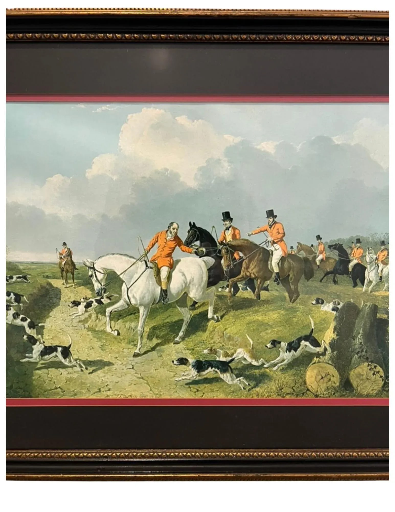 1960s Framed Vintage English Hunting Scene Signed by Jf Herring, Set of 2 - 6