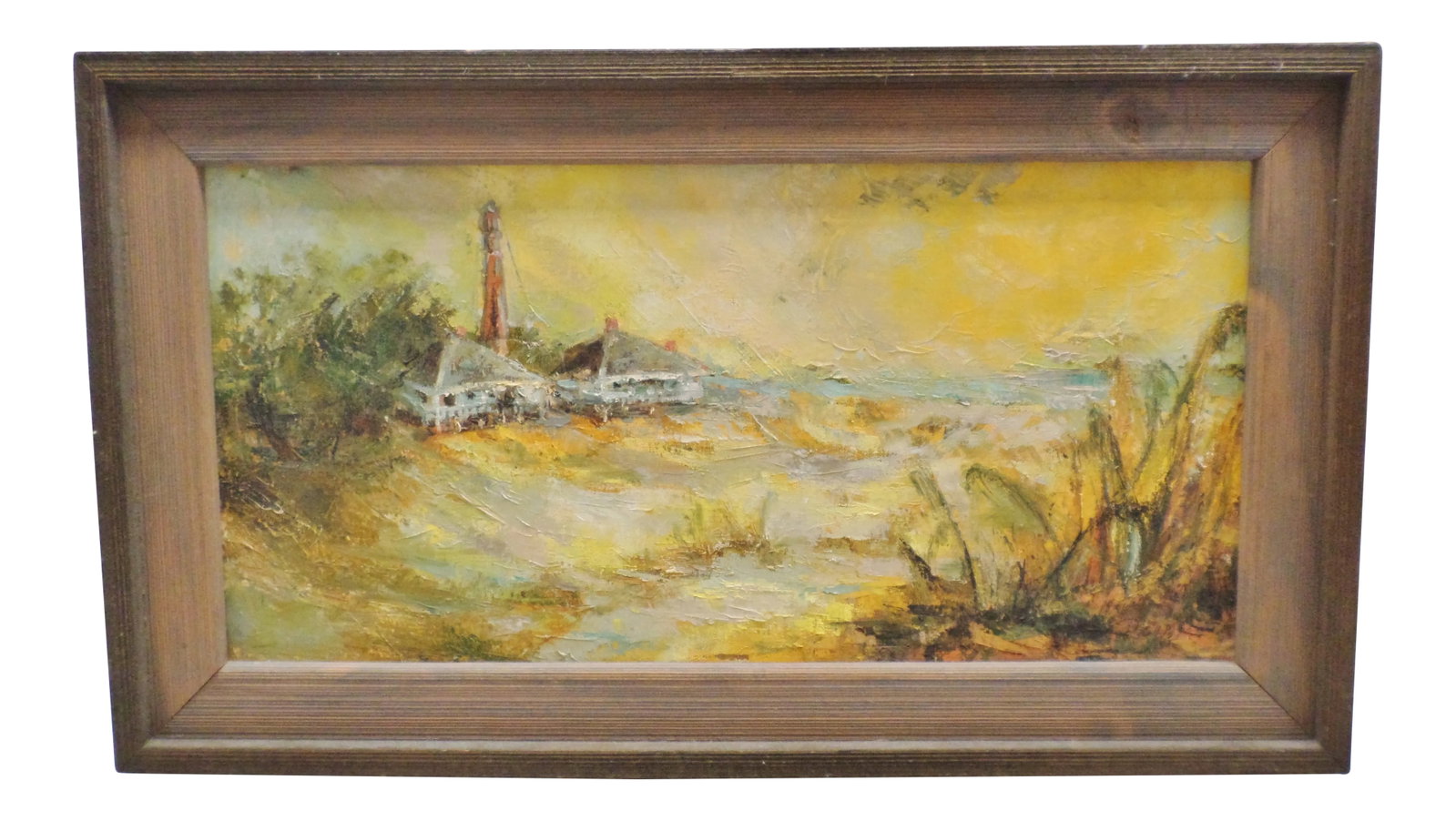 1960s Mid Century Modern Seascape Signed Impressionist Oil Painting on Canvas, Framed (1 of 13)