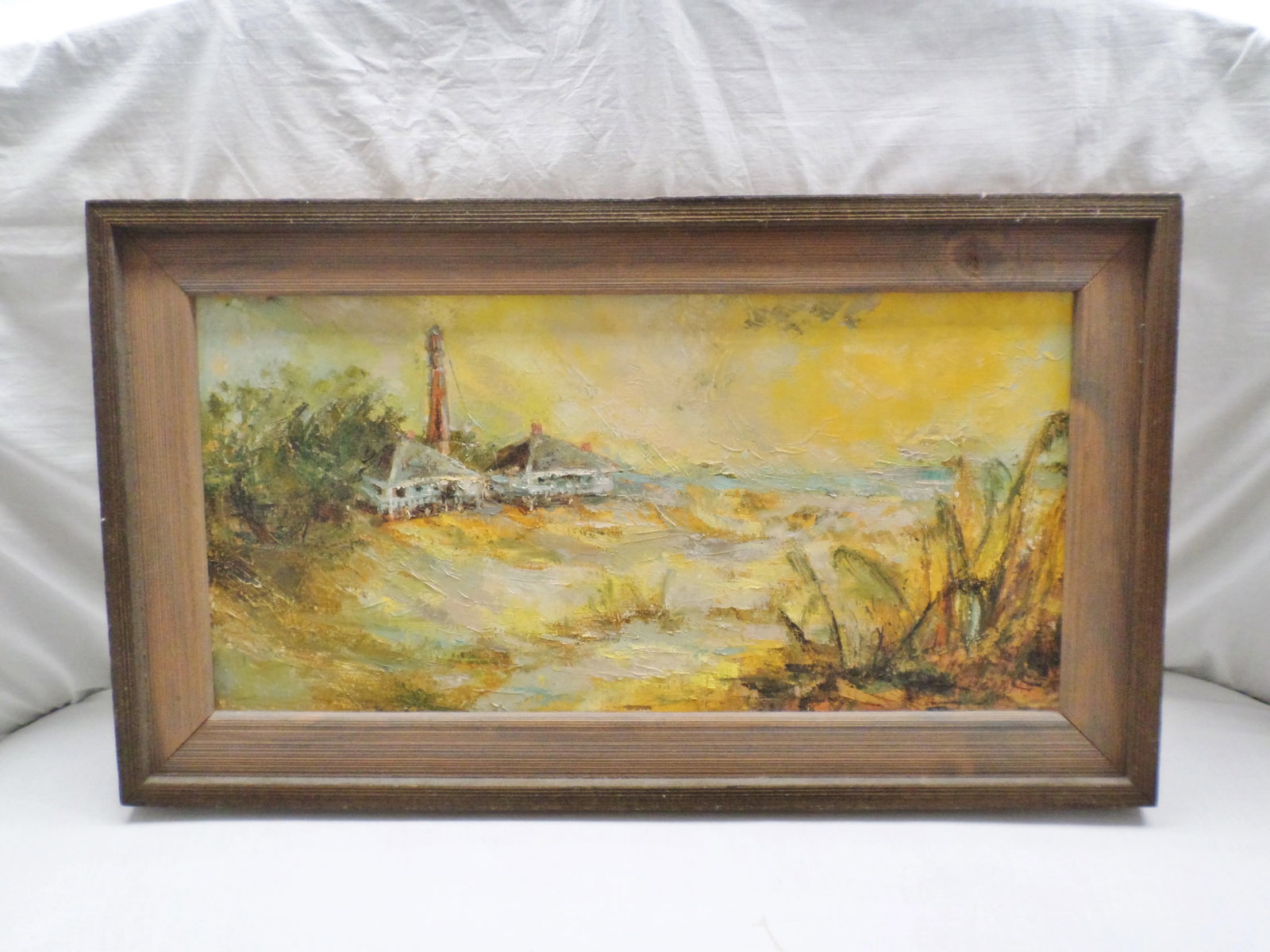 1960s Mid Century Modern Seascape Signed Impressionist Oil Painting on Canvas, Framed - 2