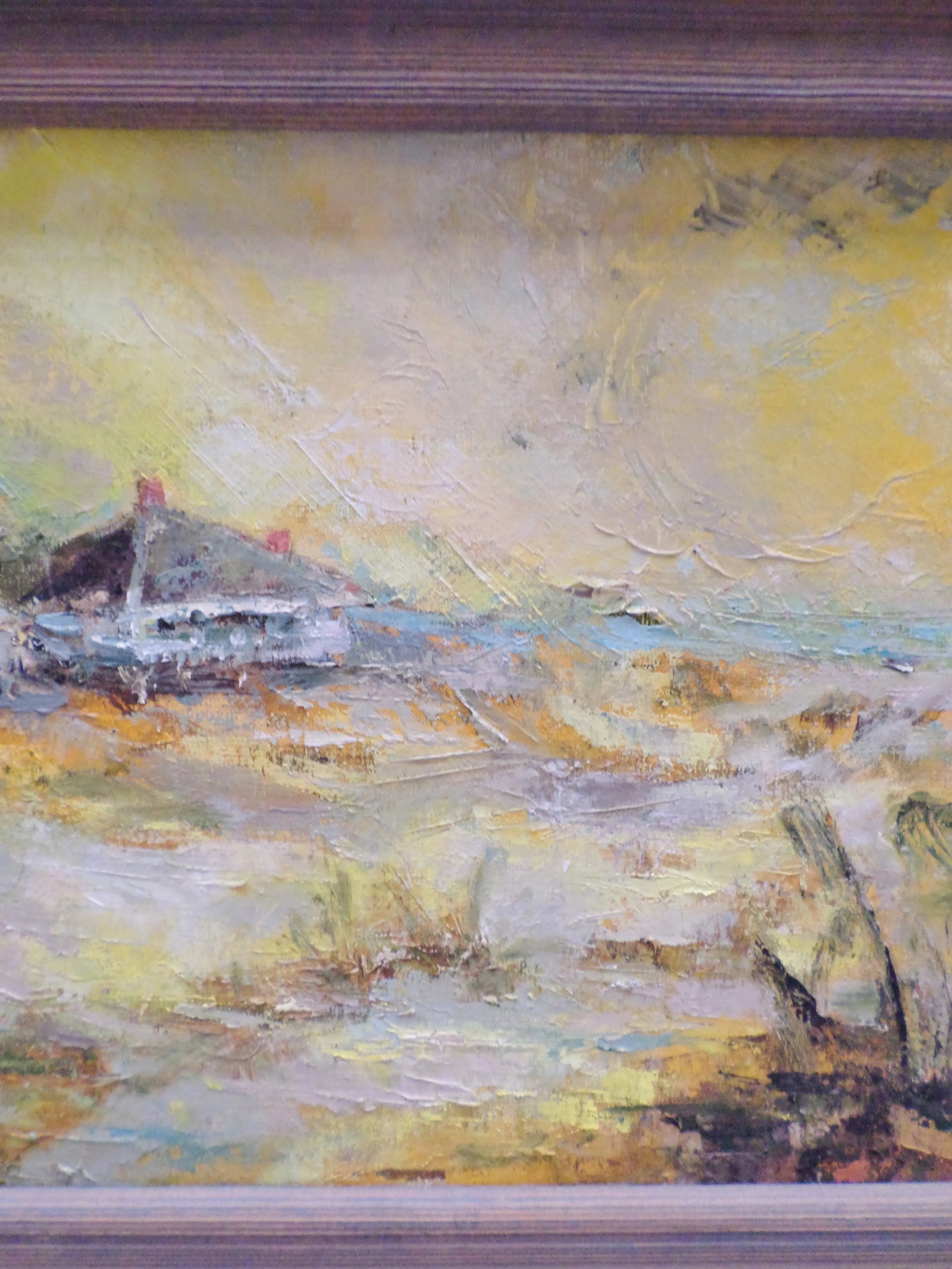 1960s Mid Century Modern Seascape Signed Impressionist Oil Painting on Canvas, Framed - 5