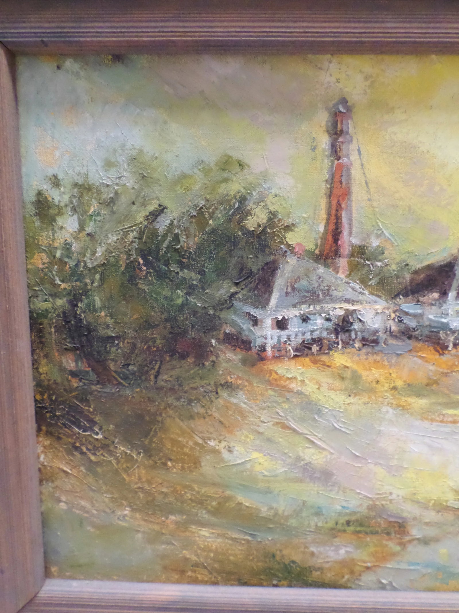 1960s Mid Century Modern Seascape Signed Impressionist Oil Painting on Canvas, Framed - 6