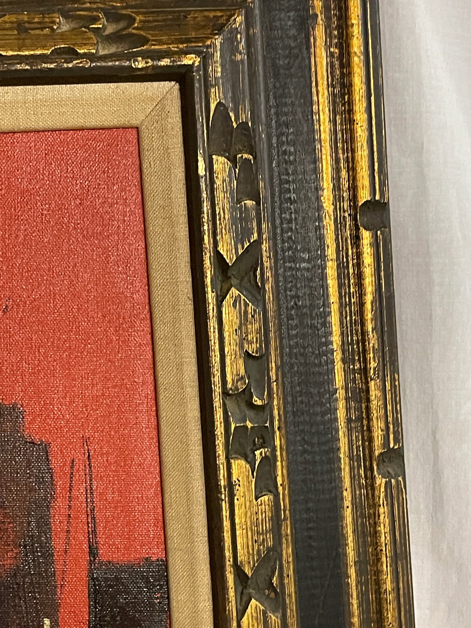 Mexican Mid Century Modern Oil Painting City Bay at Sunset Signed, Framed - 8