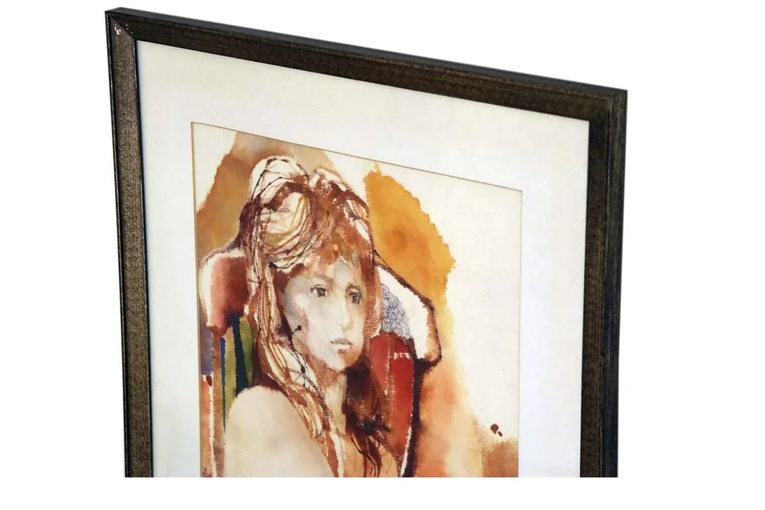 Myra Sides Copus Original Watercolor Painting Portrait of a Girl - 10