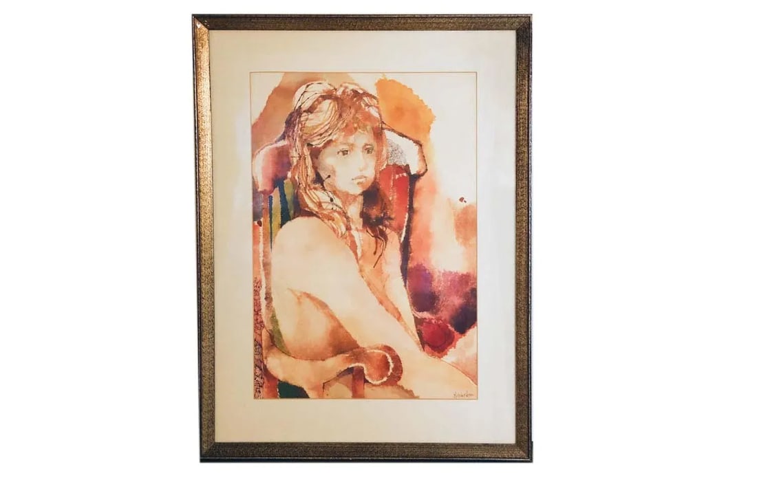 Myra Sides Copus Original Watercolor Painting Portrait of a Girl - 12