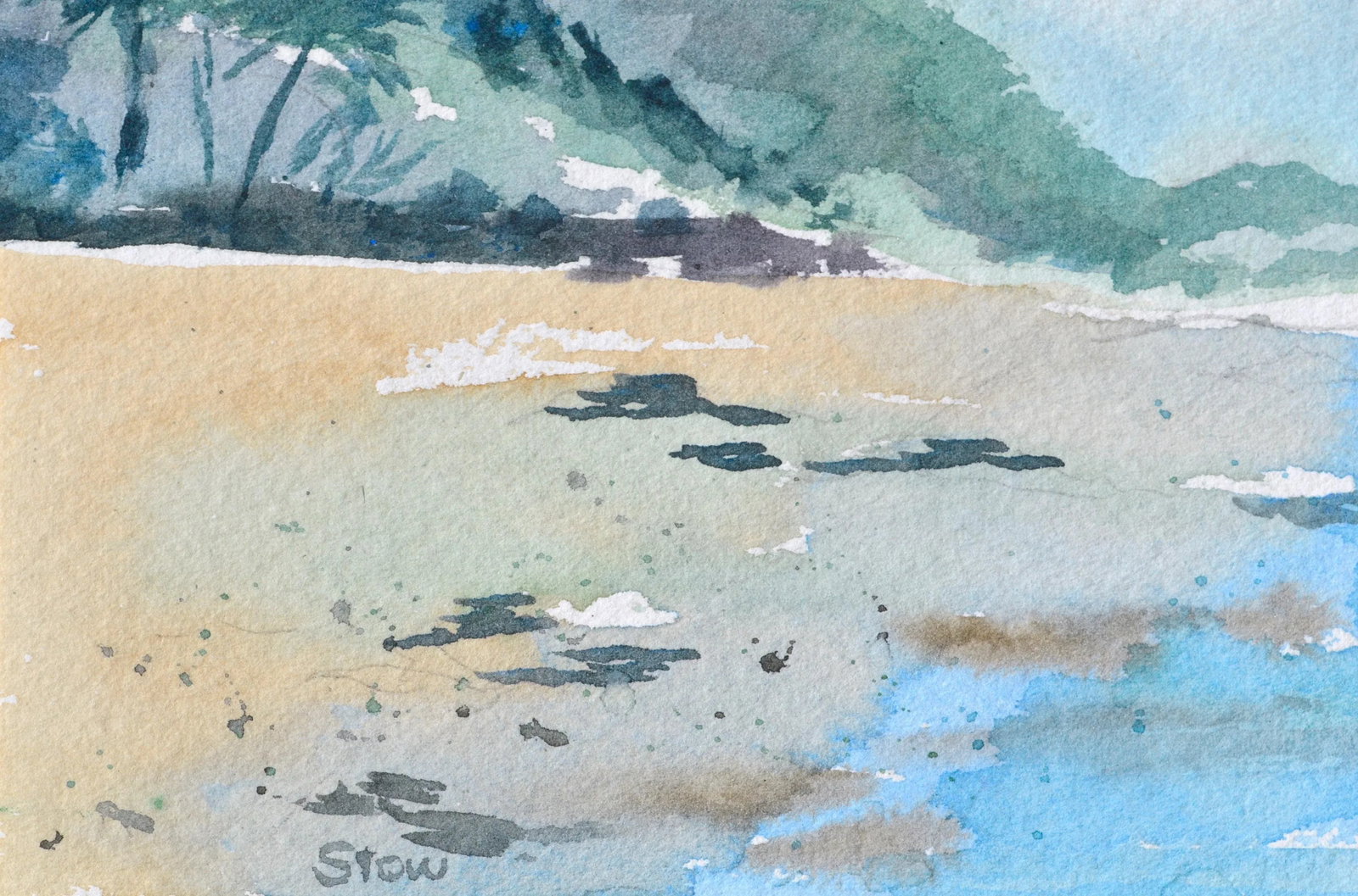 Maryann Stow Florida Coast Watercolor Landscape circa 1980 - 5