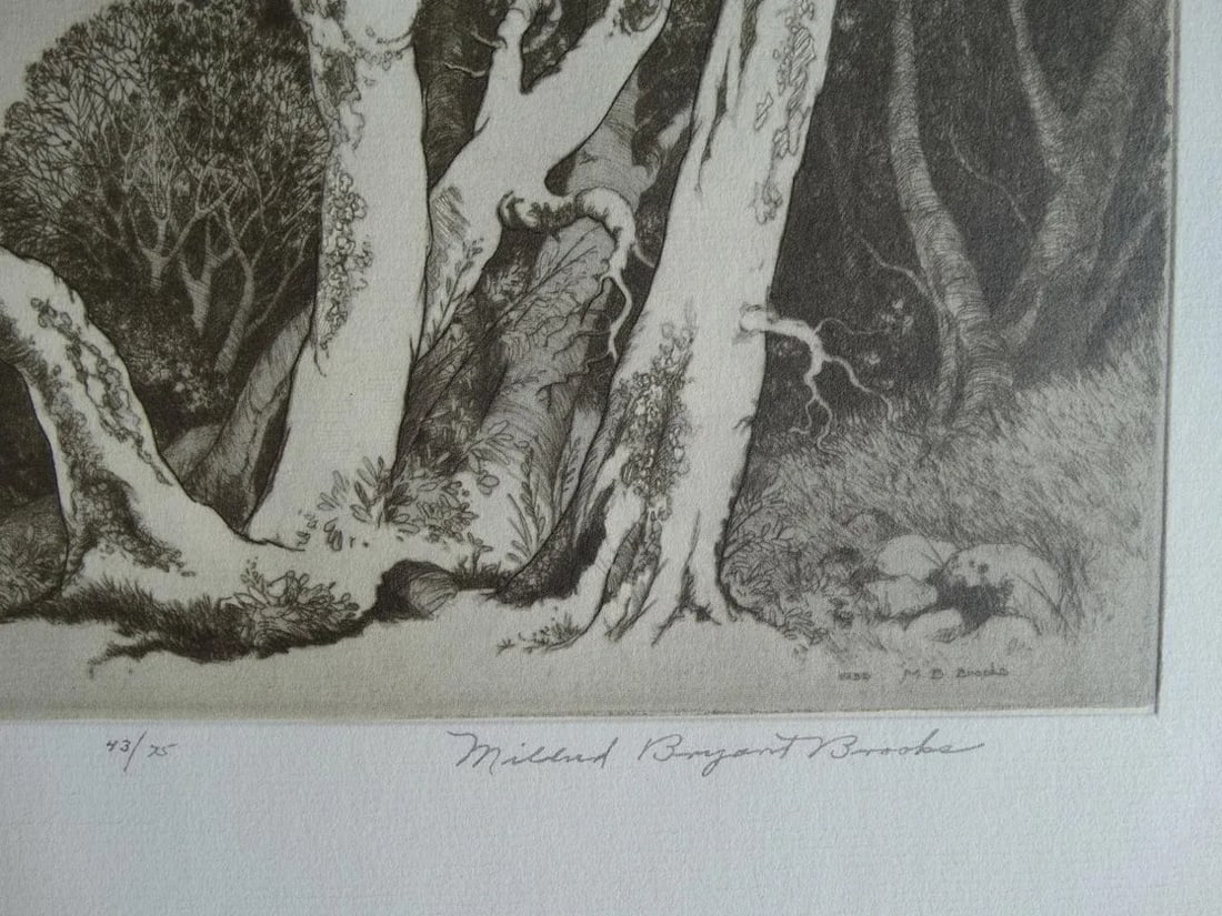 Mildred Bryant Brooks "The Promise of Spring" Etching - 3