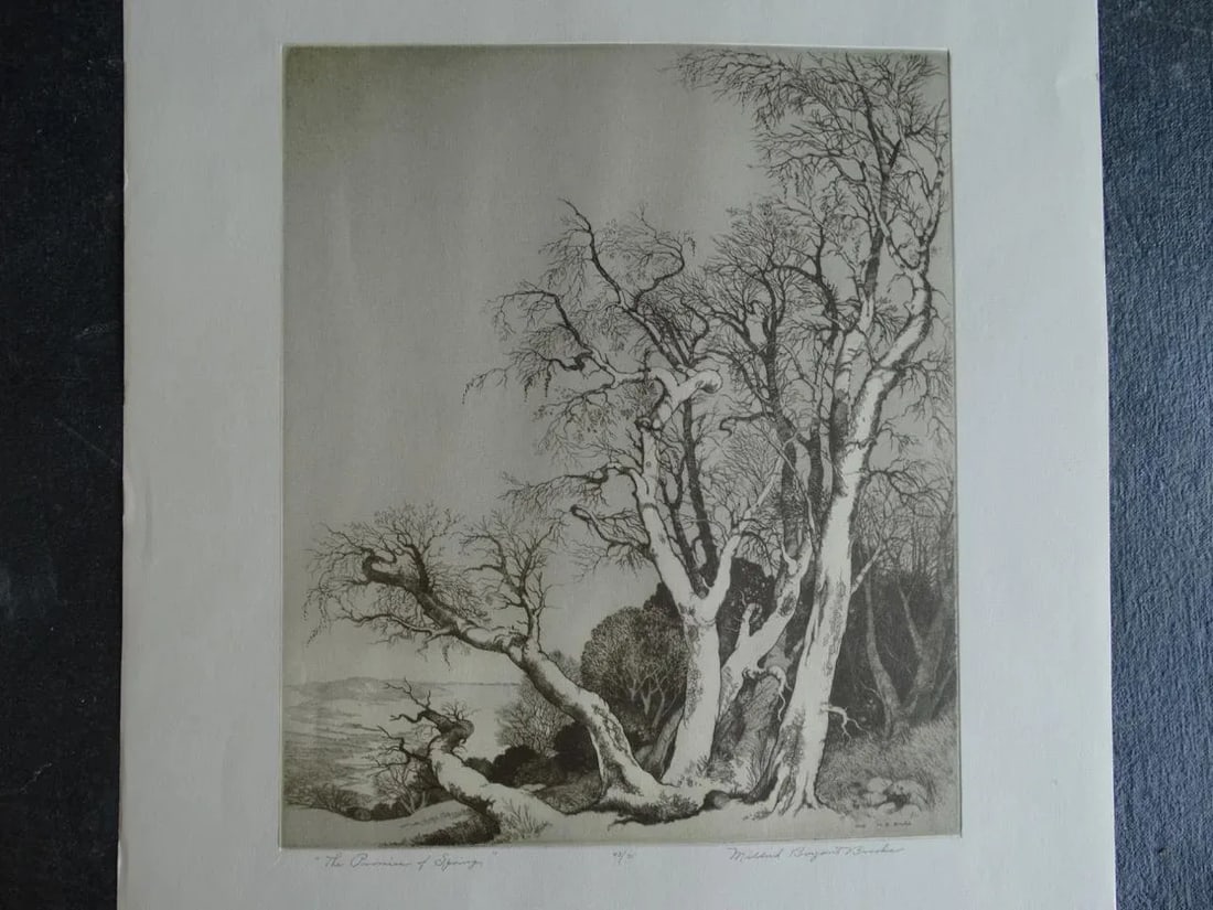 Mildred Bryant Brooks "The Promise of Spring" Etching - 6