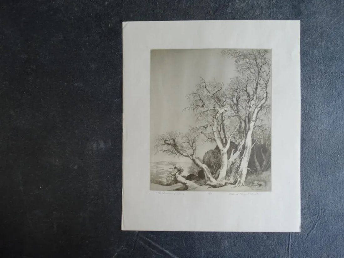 Mildred Bryant Brooks "The Promise of Spring" Etching - 7