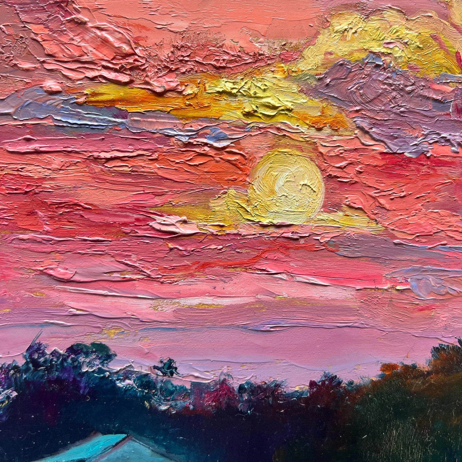 Village Creek Sunset, Original Oil Painting by Julia Lawing - 4