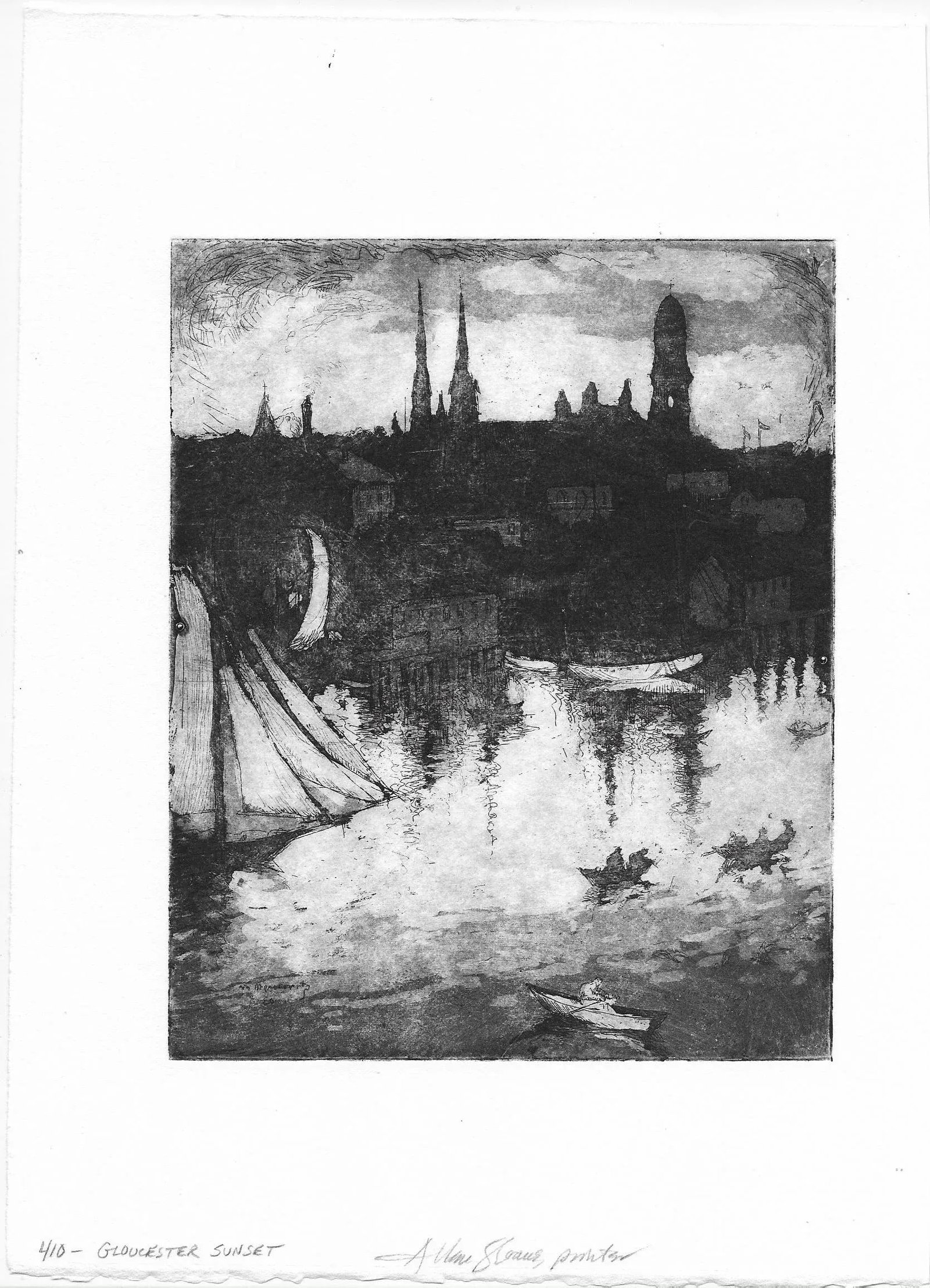 William Meyerowitz Gloucester Sunset Etching - 2