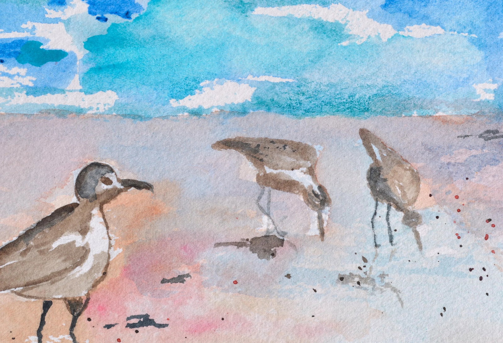 Maryann Stow Florida Seabirds Watercolor Landscape circa 1980 - 4