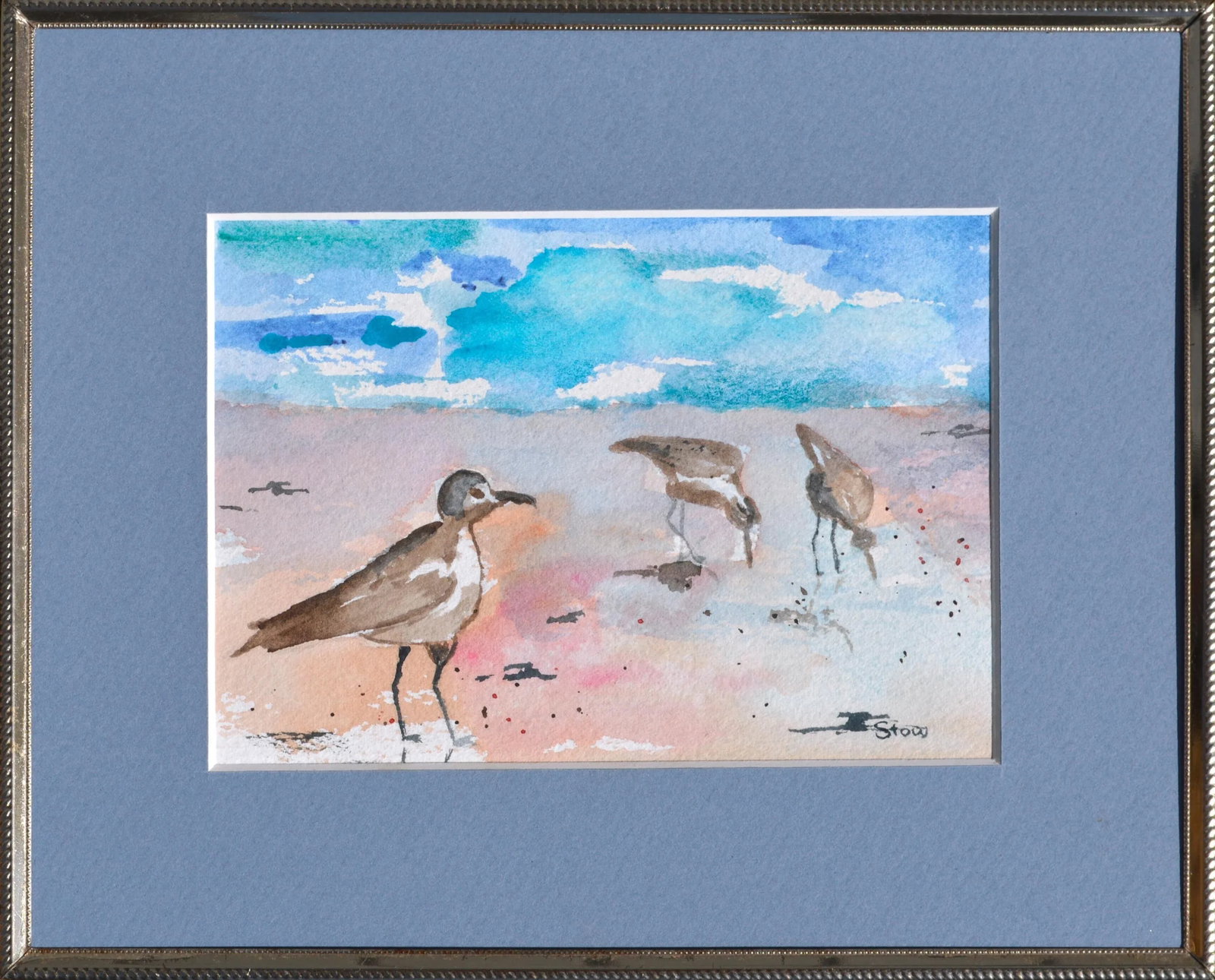 Maryann Stow Florida Seabirds Watercolor Landscape circa 1980 - 7