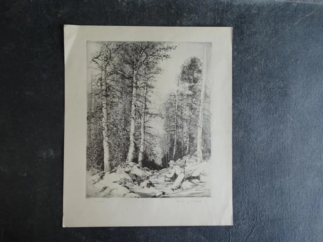 Mildred Bryant Brooks South Fork Etching - 2