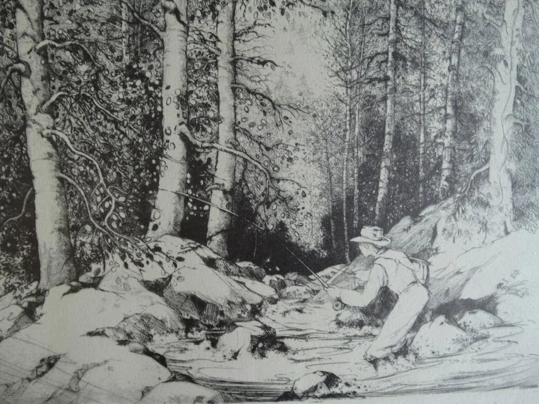 Mildred Bryant Brooks South Fork Etching - 5