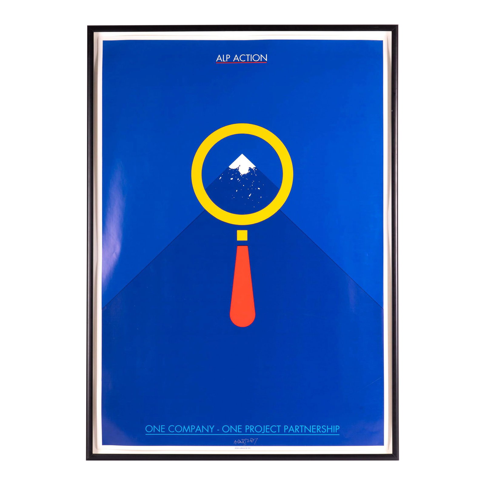 Late 20th Century Vintage Signed Per Arnoldi 'Alp Action' Lithographic Poster, Framed (1 of 5)