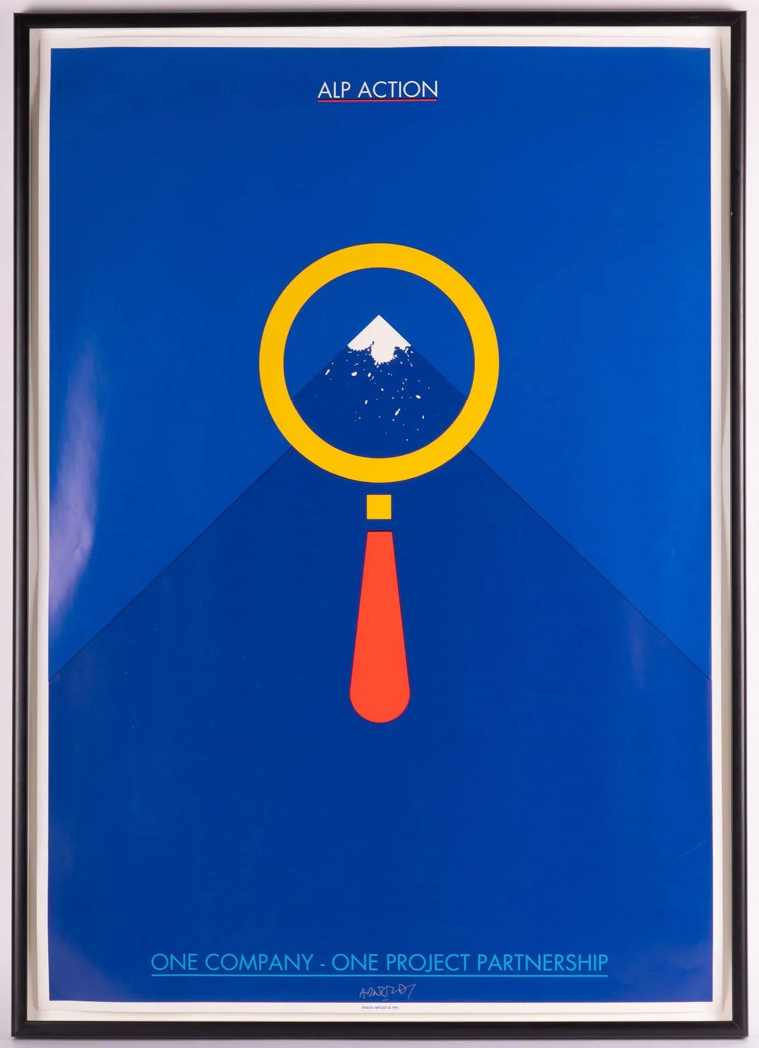 Late 20th Century Vintage Signed Per Arnoldi 'Alp Action' Lithographic Poster, Framed - 5