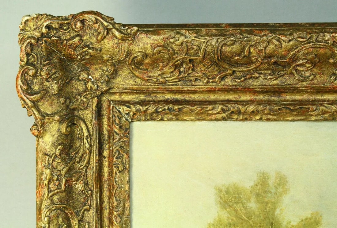 19th Century "A Surrey Farmstead" Oil Painting Attributed to William Shayer Sr., Framed - 10