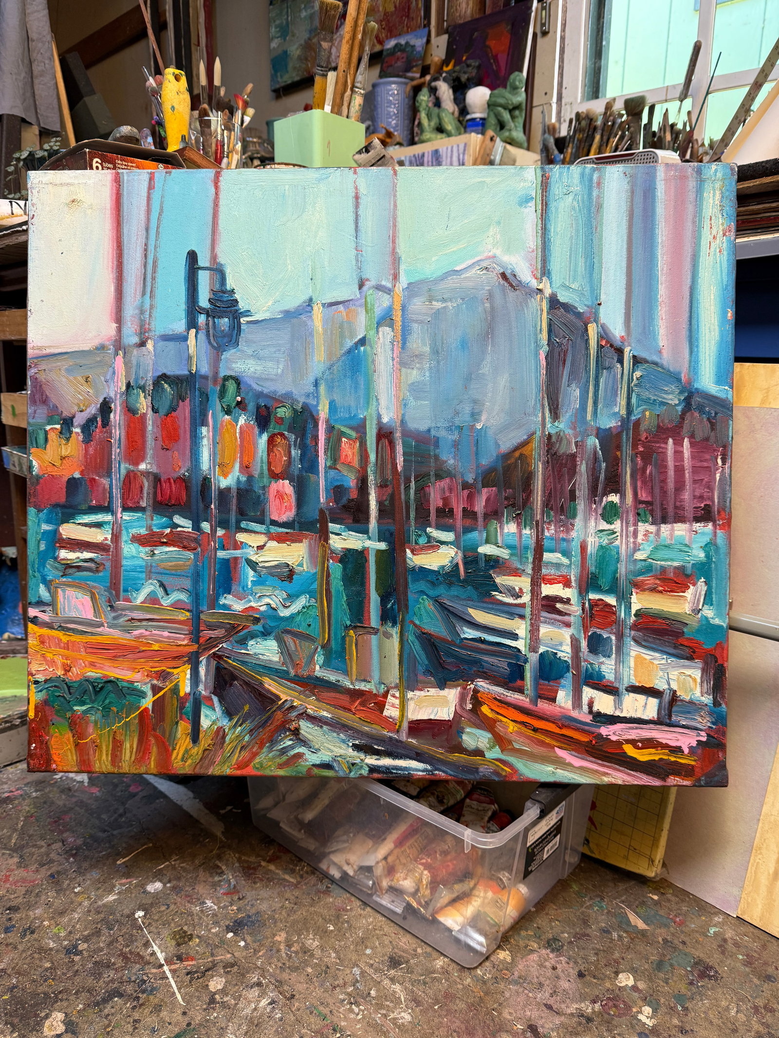 Expressionist Landscape Mt Tam From Berkeley Marina. Hartman - 2