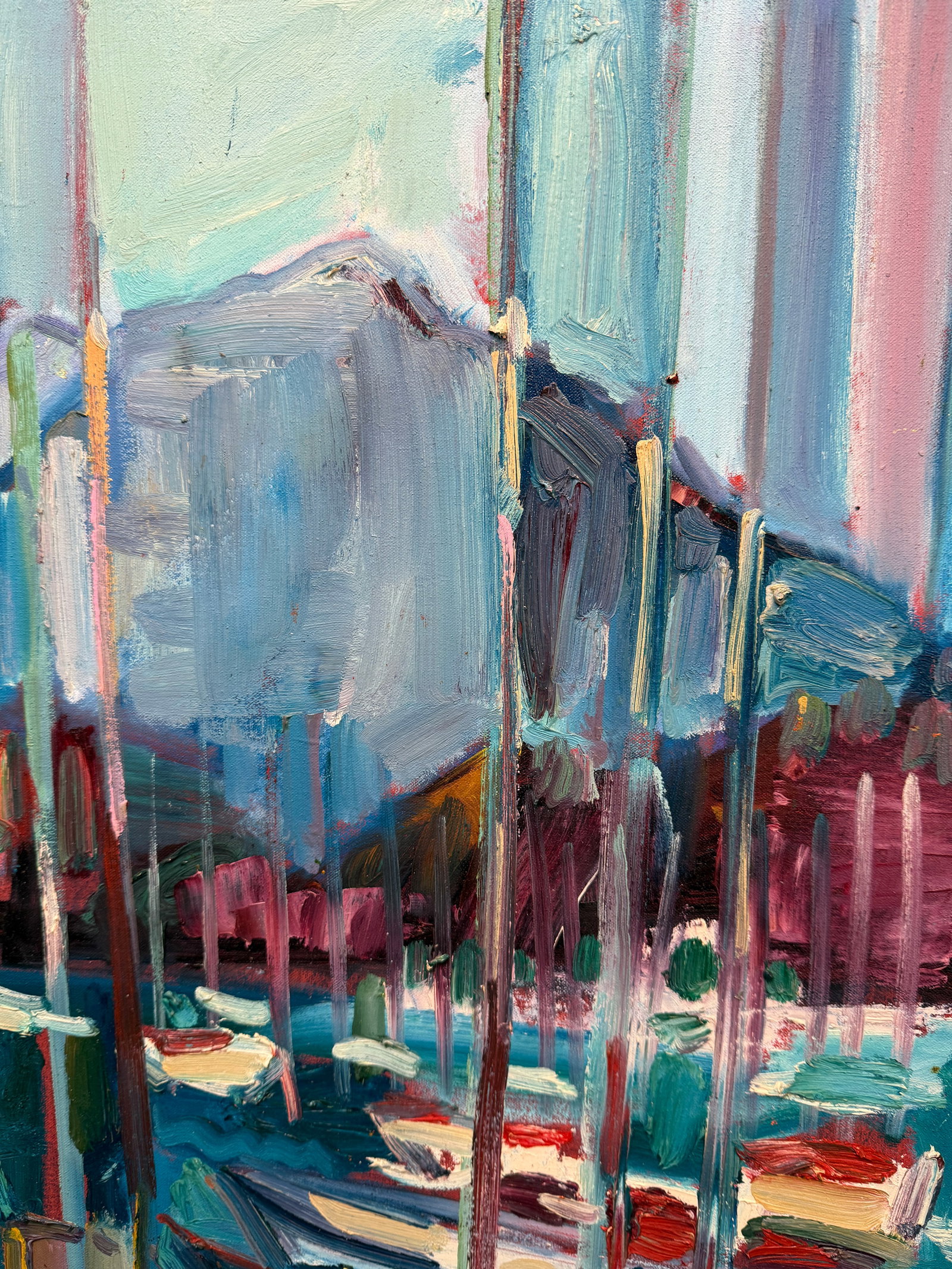 Expressionist Landscape Mt Tam From Berkeley Marina. Hartman - 4