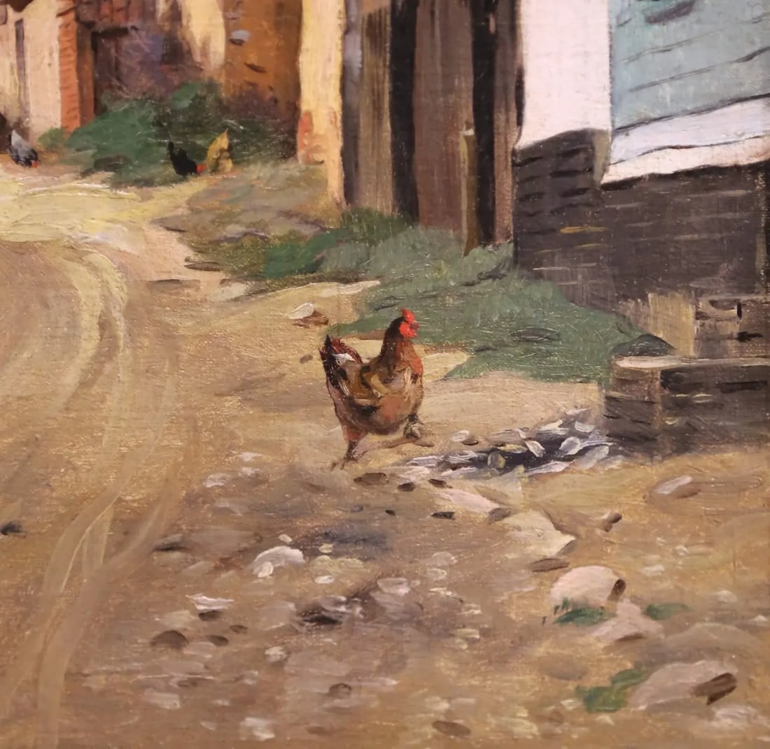19th Century Oil on Canvas Painting "Paysanne Sur Un Chemin" Signed Edmond Yon - 10