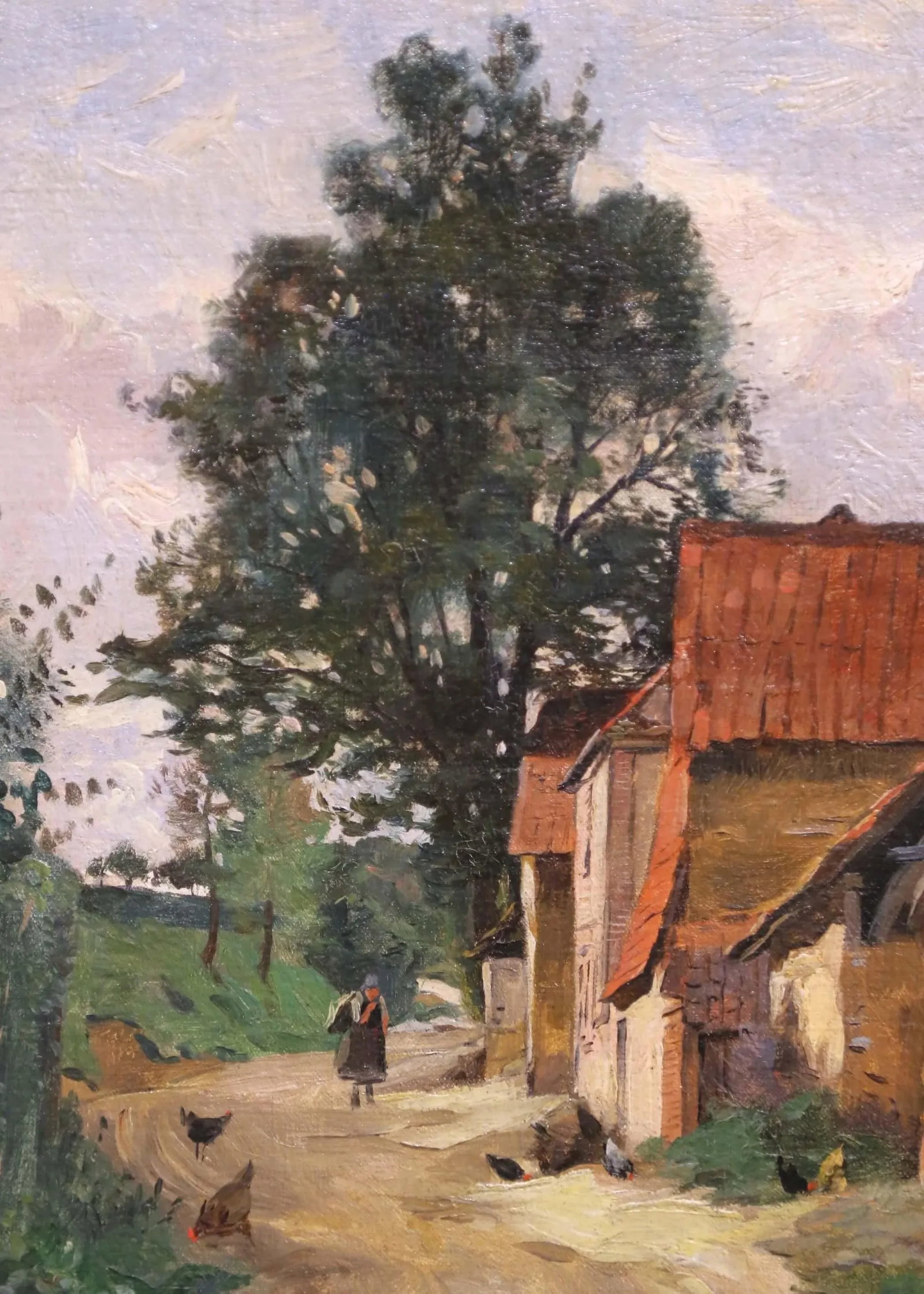 19th Century Oil on Canvas Painting "Paysanne Sur Un Chemin" Signed Edmond Yon - 5