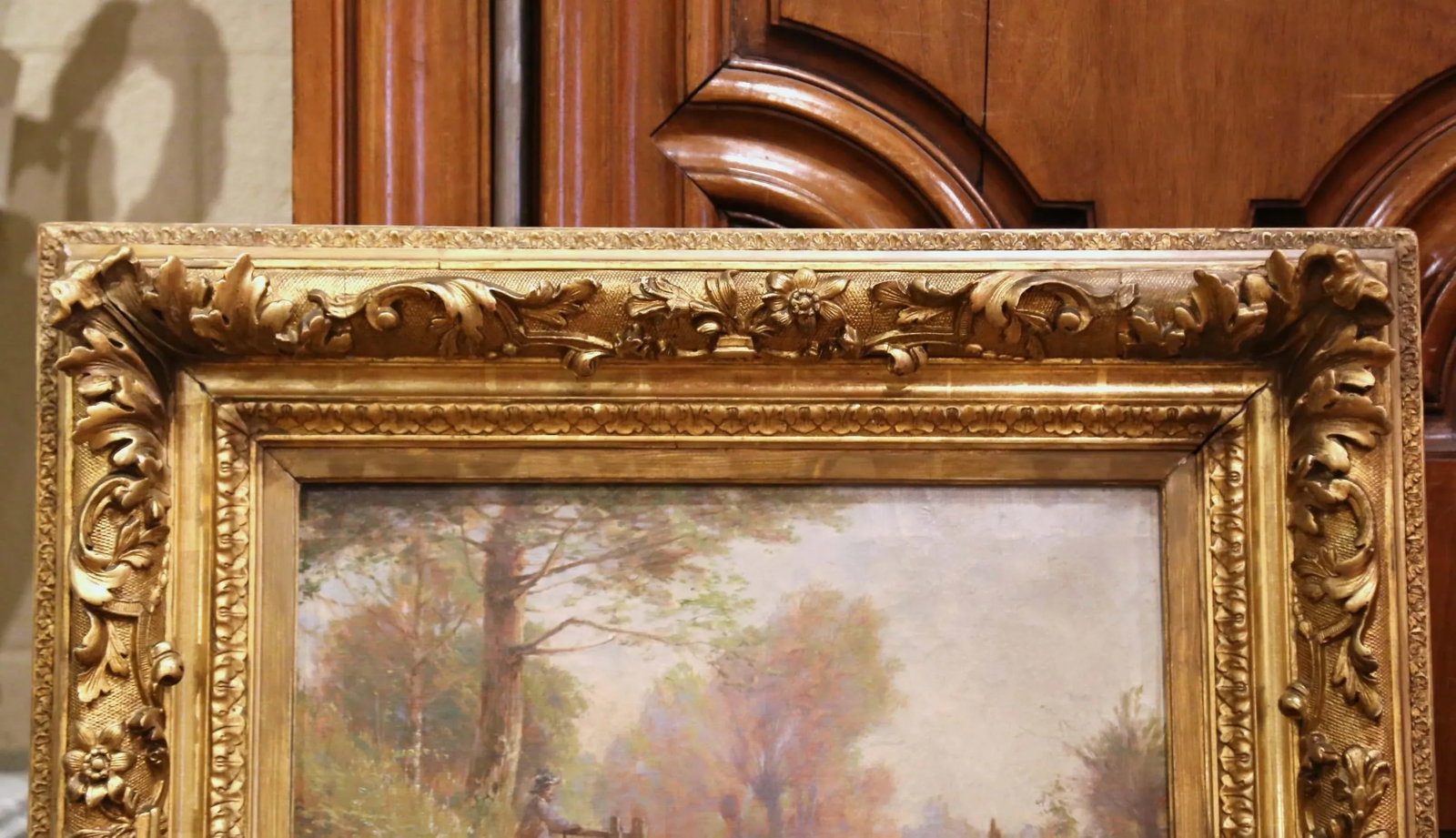 19th Century French Sheep Painting in Carved Gilt Frame Signed Charles Clair - 7