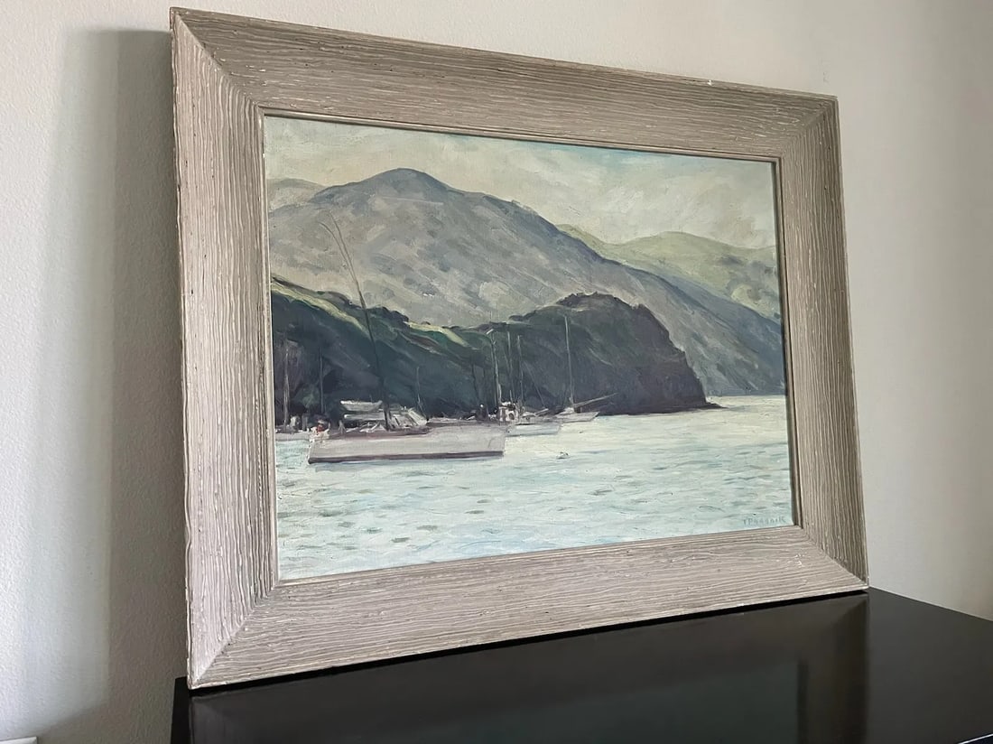 1970s T Paddock Impressionist Nautical Coastal Seascape Signed Oil on Canvas, Framed - 2