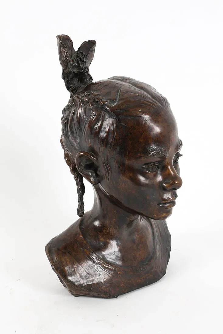 Bronze Sculpture Beautiful Girl Kirsten Kokkin - 3