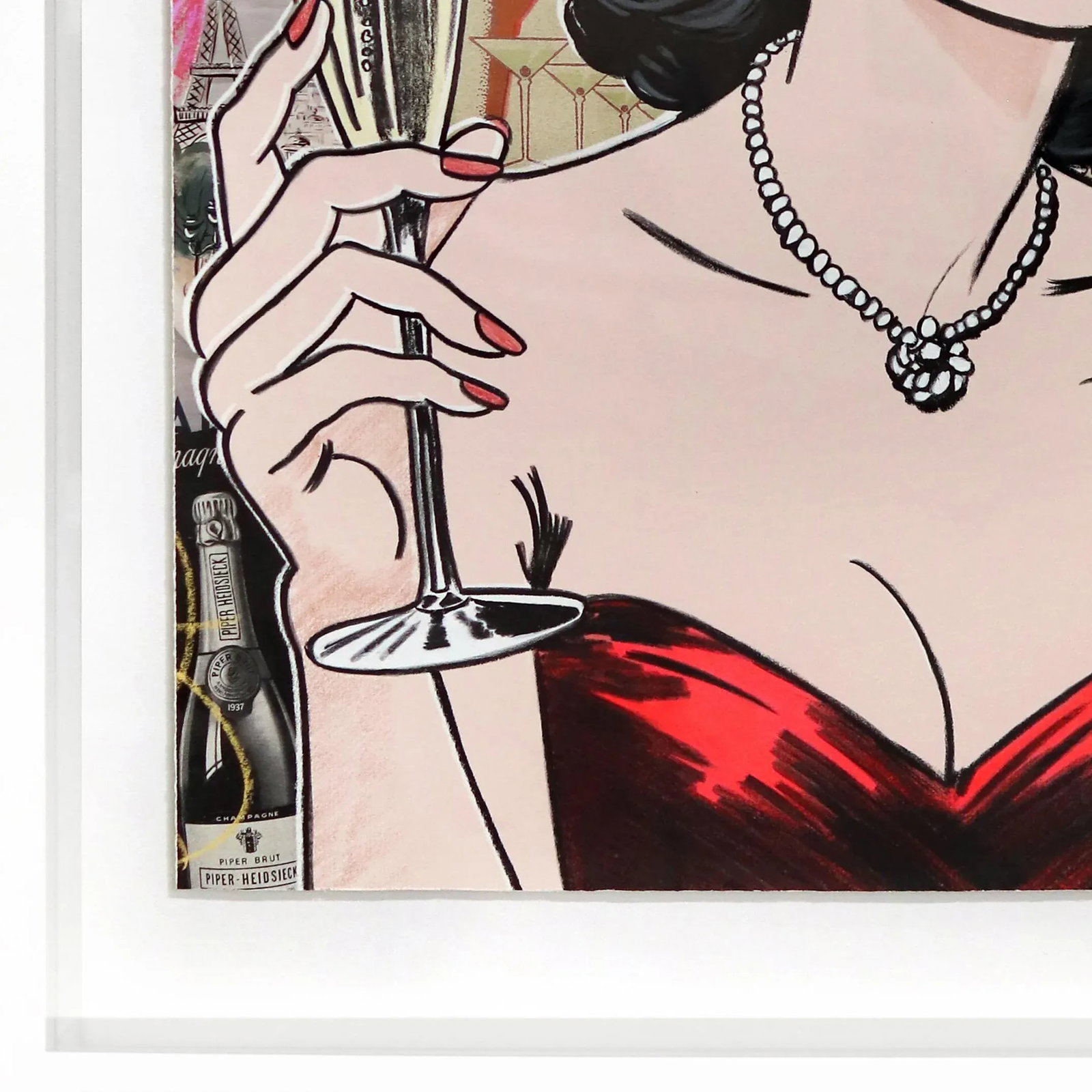 Just One More - Framed Figurative Woman Portrait Pop Painting Original Artwork by Nelson De La Nuez - 4