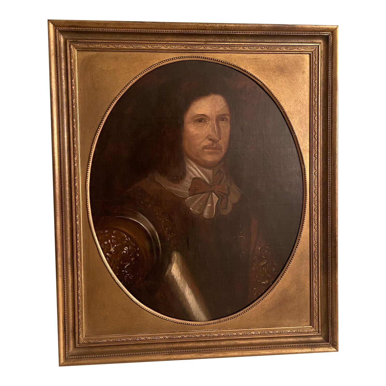 Antique English Oil Painting Portrait of Gent in Armor Circa 1820: After touring the castles of England in the late 90's I was bent on returning home with an antique that captured my trip. In the Cotswolds I came upon this fantastic portrait of this handsome