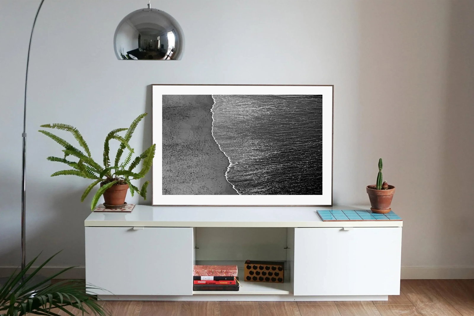 2021 "Calm Costa Rica Shore" Contemporary Minimalist Black and White Seascape Print - 3