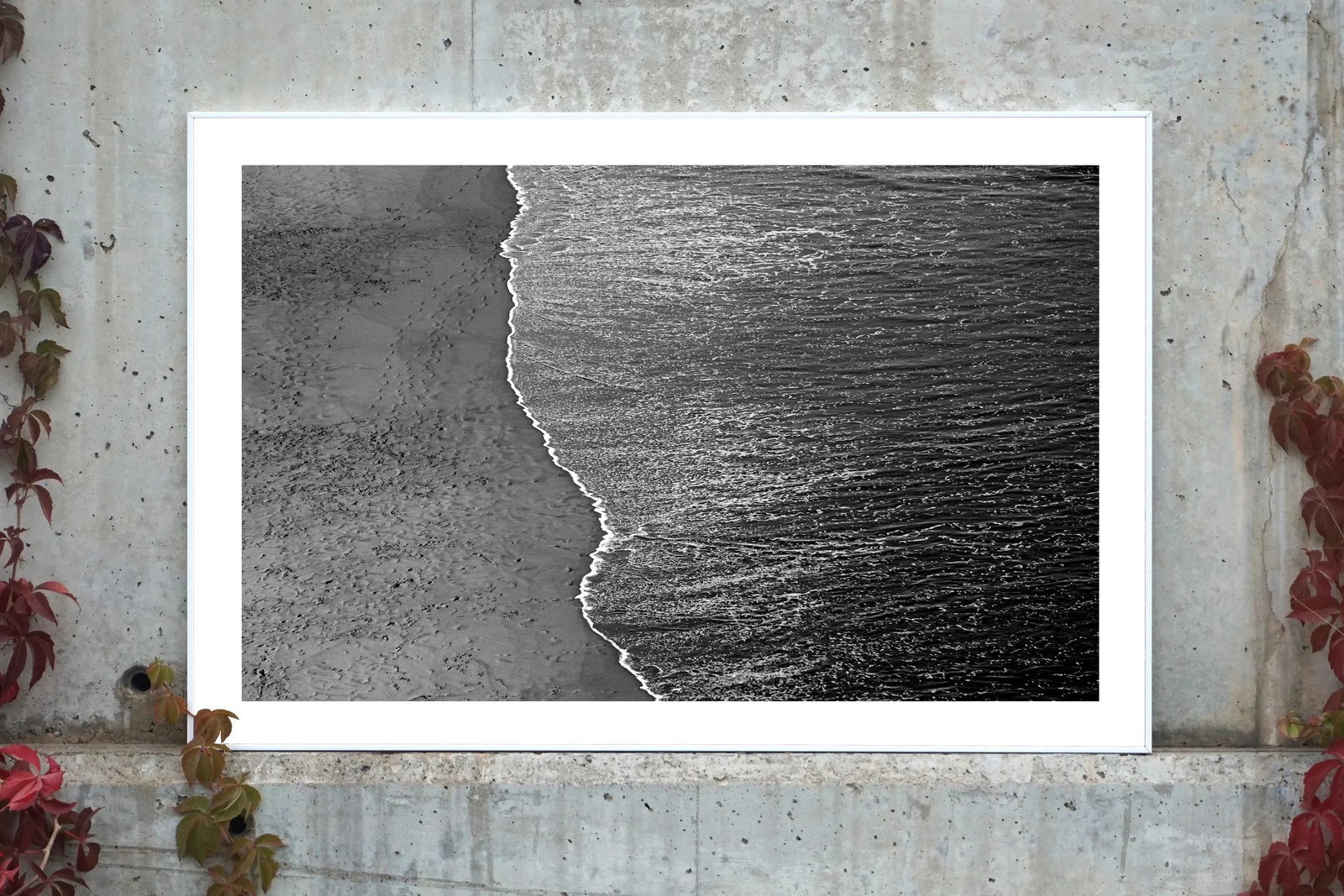 2021 "Calm Costa Rica Shore" Contemporary Minimalist Black and White Seascape Print - 7