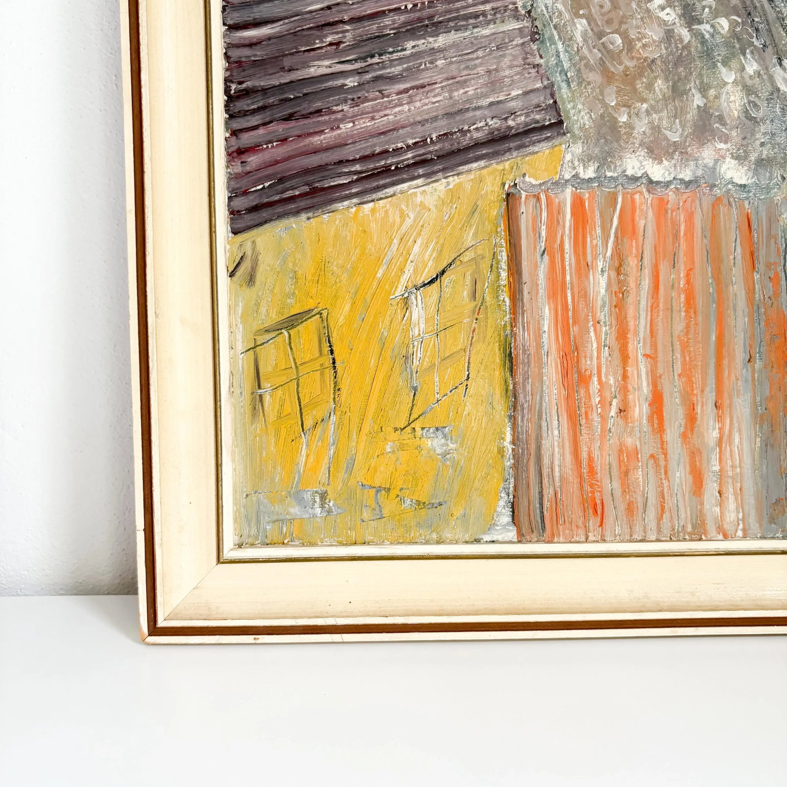 1950s Suburban Street Scene, Mixed Media on Board Landscape Painting - 3