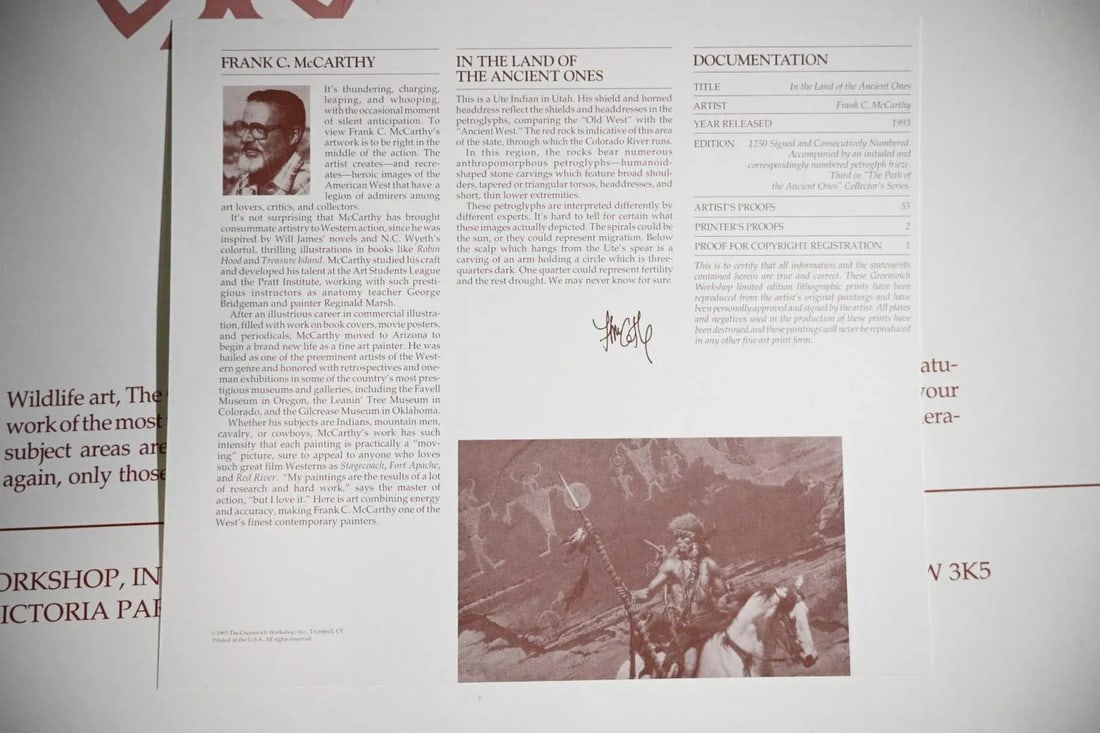 1990s Frank C. McCarthy "In the Land of the Ancient Ones" Signed Limited Edition Lithograph (1993) - 7