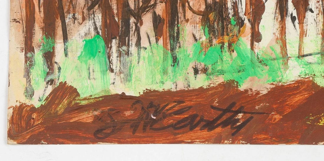 Original Signed Justin McCarthy "Untitled" Forest Painting - 2