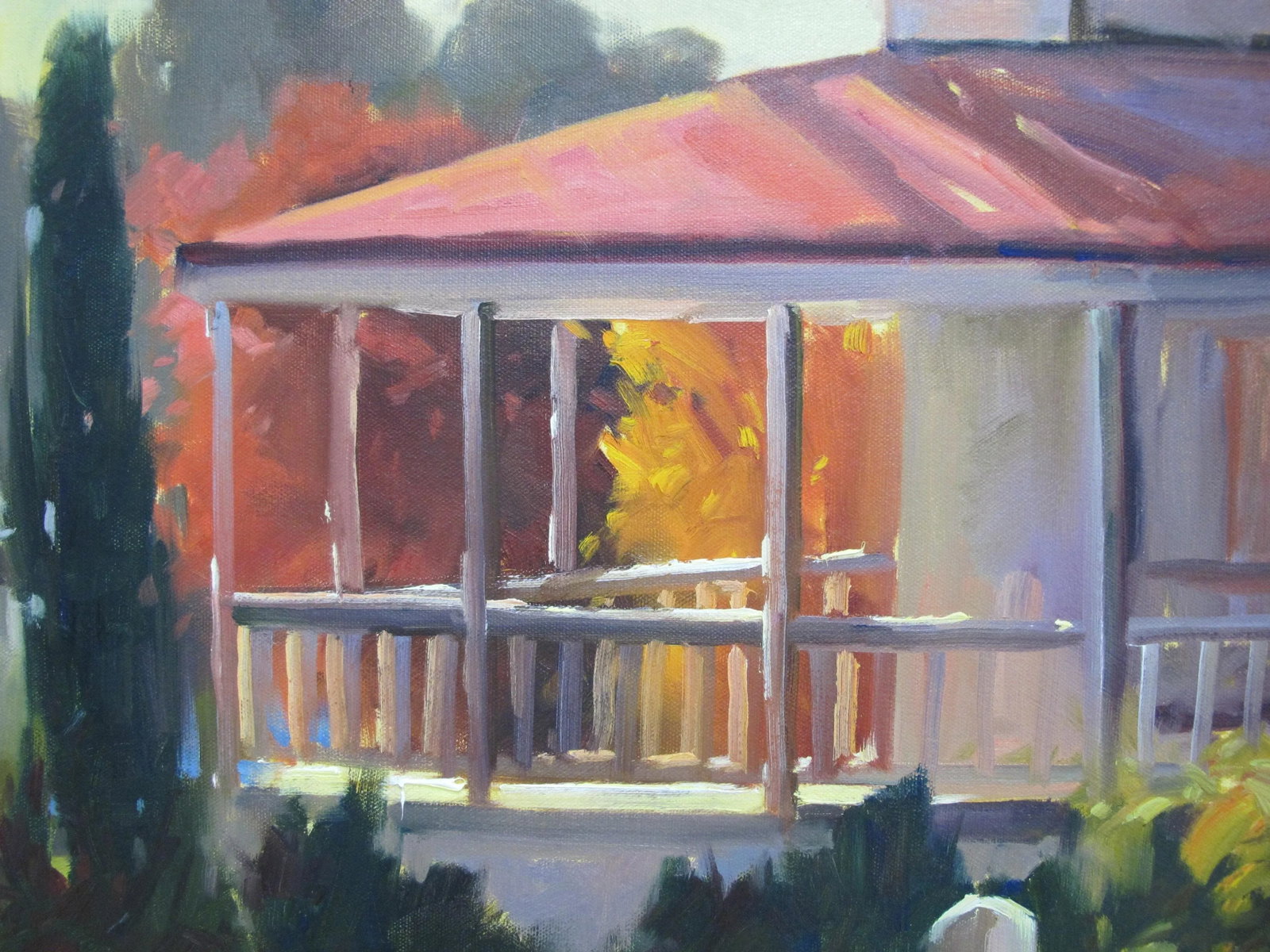 Howard Carr Gilt Frame Signed Oil Painting Summer in Los Olivos California - 6