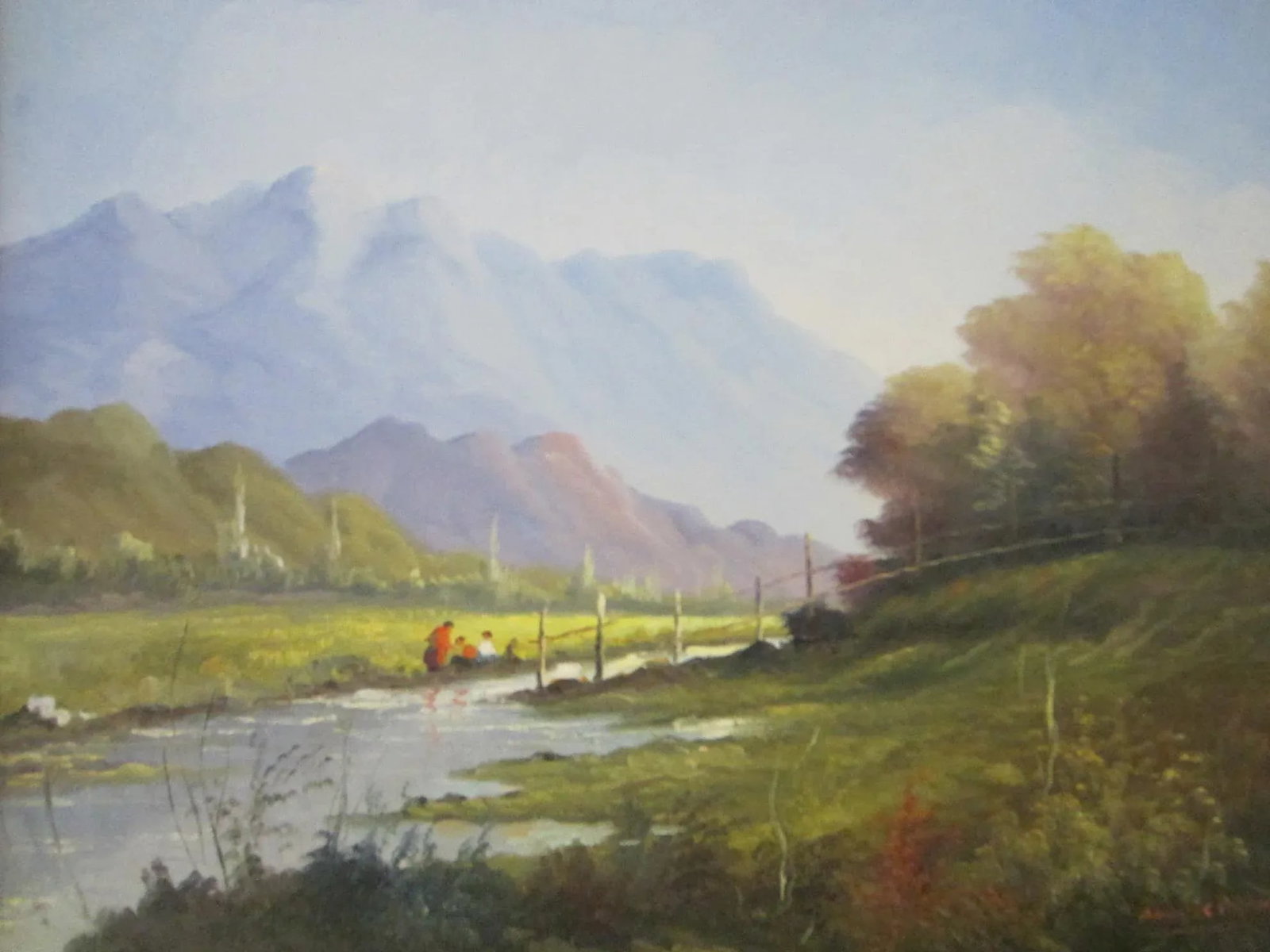 1970s Andres Orpinas Landscape Impressionist Signed Oil on Canvas, Framed - 2