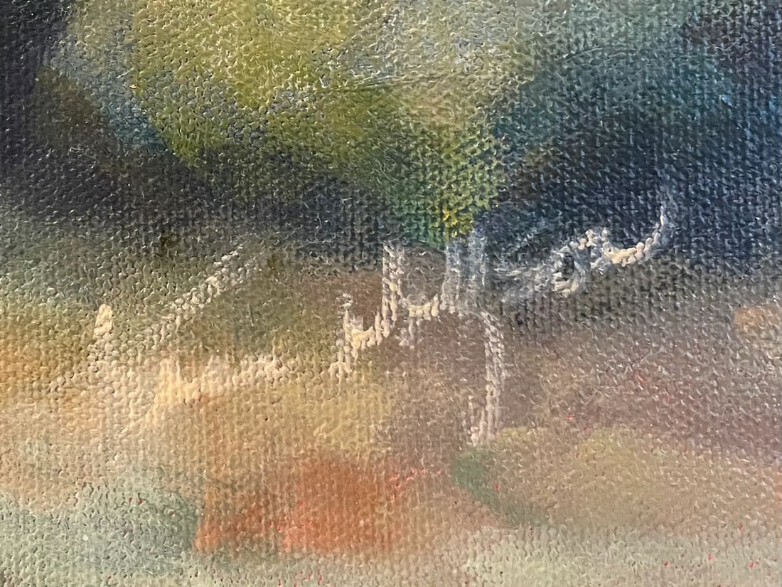 Karen Wolfson Red Tile Roofs Impressionist Signed Oil on Canvas - 8