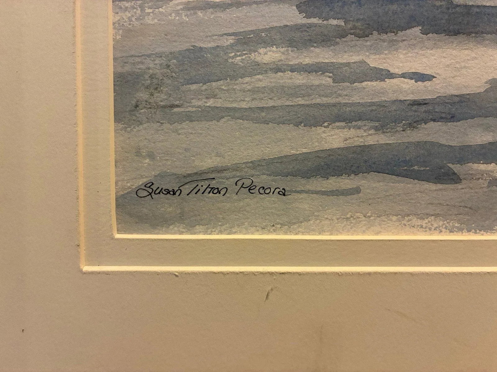 Late 20th Century Signed Susan Tilton Pecora Watercolor Waterscape - Framed Original Painting - 2
