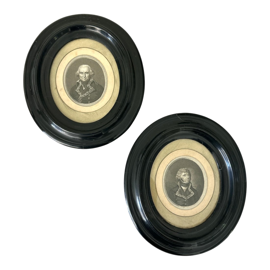 Early 19th Century Portrait Engravings of French Napoleonic Military Officers in Ebonized Frames - A: These engravings are handsome and nicely sized to hang as a pair on a narrow wall, or to add to an existing gallery wall to introduce another medium. They will add interest, texture, and austere